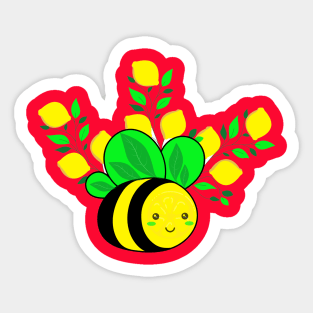 bee with lemons Sticker